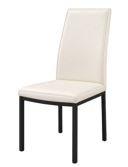 SET 6 SEDIE ECOPELLE COLORE BIANCO GHIACCIO STRUTTURA METALLO 43X59,5 H.99,5