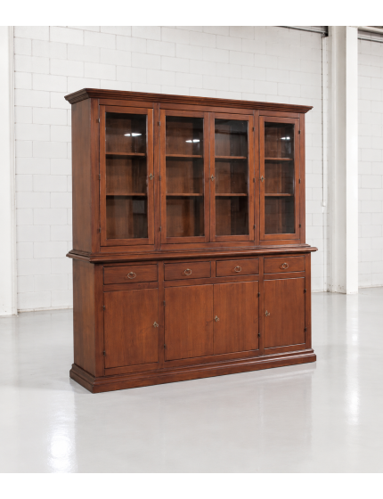 Cristalliera 4 porte arte povera legno noce vari colori 204X47X218