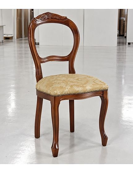 SEDIA LEGNO '600 SEDUTA IMBOTTITA CLASSICA TINTA NOCE