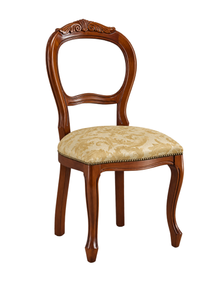 SEDIA LEGNO '600 SEDUTA IMBOTTITA CLASSICA TINTA NOCE