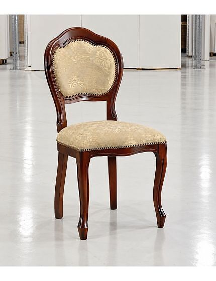 SEDIA LEGNO '600 SEDUTA IMBOTTITA CLASSICA TINTA NOCE