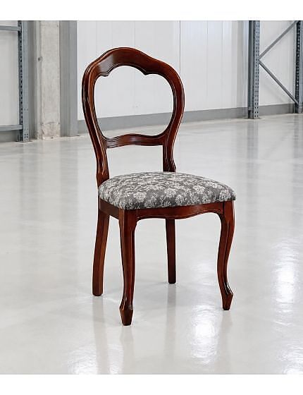 SEDIA LEGNO '600 SEDUTA IMBOTTITA CLASSICA TINTA NOCE