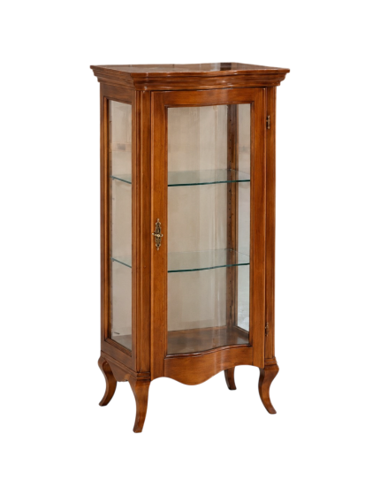 Vetrina 1 anta classica Legno massello tinta noce 51X44X108