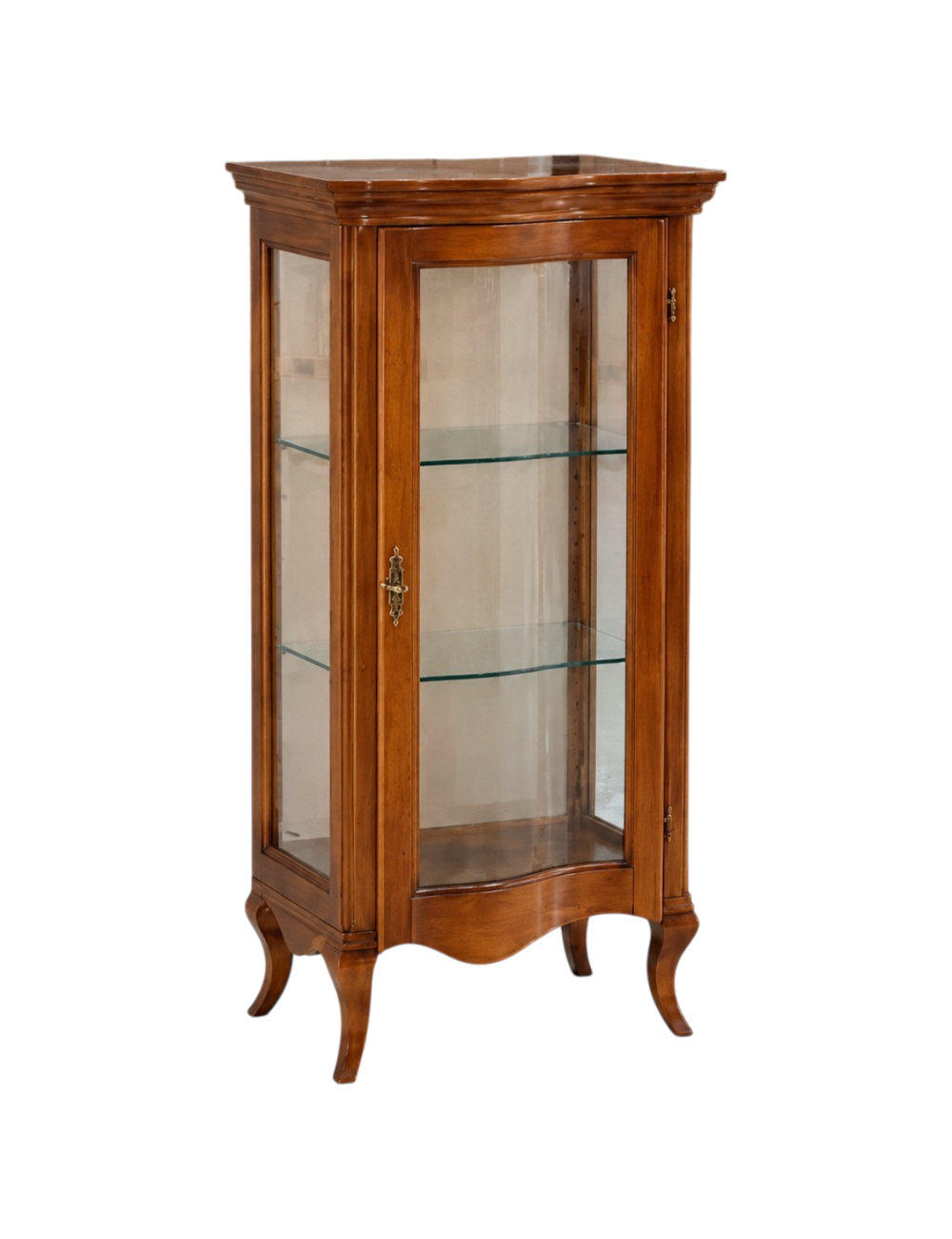 Vetrina 1 anta classica Legno massello tinta noce 51X44X108