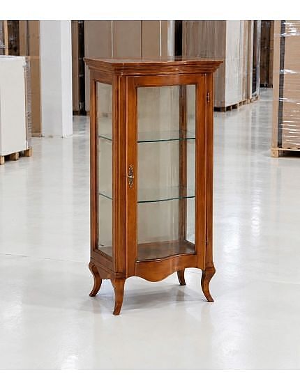 Vetrina 1 anta classica Legno massello tinta noce 51X44X108