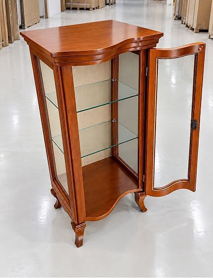 Vetrina 1 anta classica Legno massello tinta noce 51X44X108
