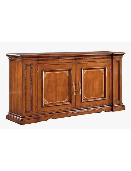 Credenza classica 2 porte 2 cassetti legno bassano intarsio 206X55x120