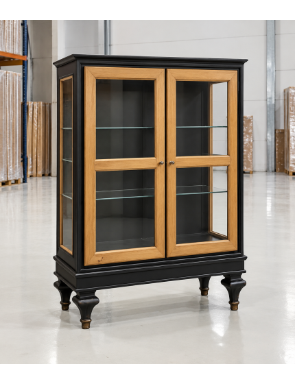 VETRINA CLASSICA 2 PORTE IN LEGNO SHABBY 80X39X104