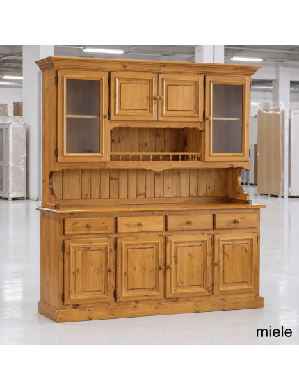 CRISTALLIERA 4 PORTE IN PINO MASSELLO COUNTRY L.198 P.43 H.204
