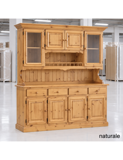 CRISTALLIERA 4 PORTE IN PINO MASSELLO COUNTRY L.198 P.43 H.204