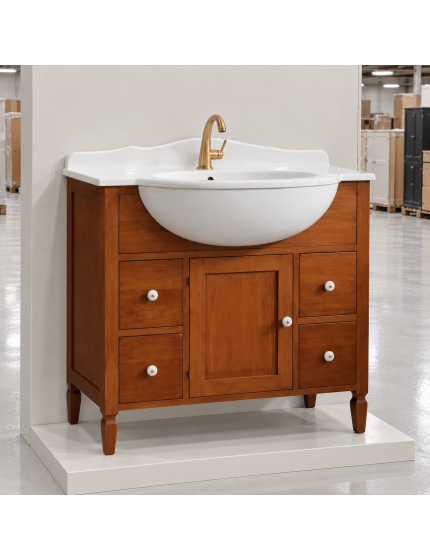 Mobile bagno arte povera con lavabo vari colori 105 cm