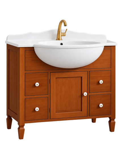Mobile bagno arte povera con lavabo vari colori 105 cm