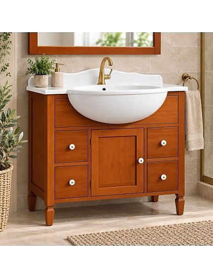 Mobile bagno arte povera con lavabo vari colori 105 cm