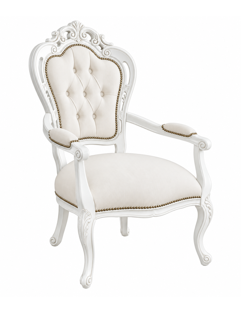 Capotavola shabby legno avorio anticato capitoneè  ecopelle bianca 60x55x110