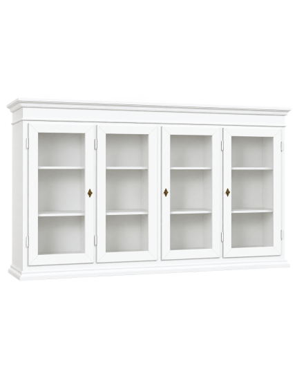 Alzata cristalliera 4 ante legno bianco 205x42x119