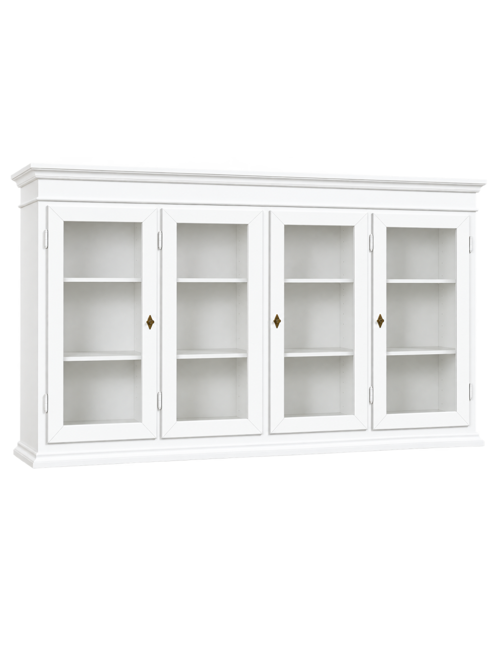 Alzata cristalliera 4 ante legno bianco 205x42x119