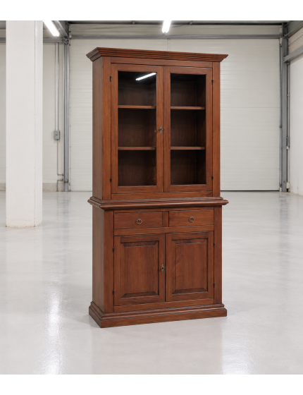 Cristalliera 2 porte arte povera legno noce vari colori 109X47X218