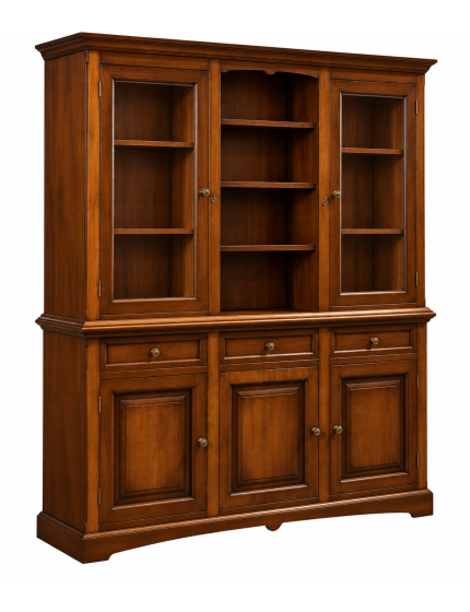 CRISTALLERIA IN LEGNO 3 ANTE TINTA NOCE L.170 P.46 H.215
