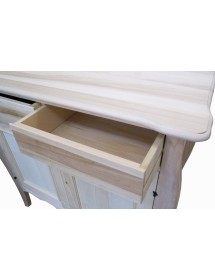 MOBILI 2G - CREDENZA IN LEGNO BOMBATA GREZZA 2 ANTE 2 CASSETTI