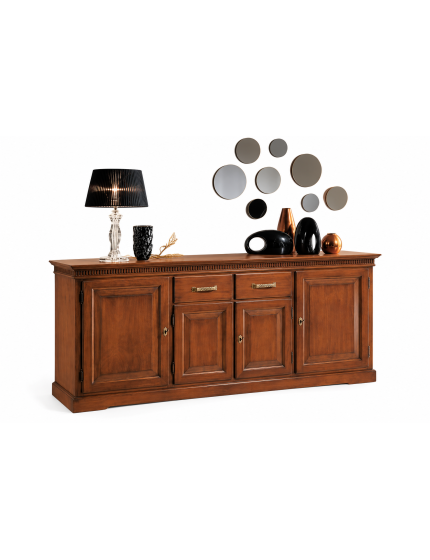 Madia credenza classica 4 porte legno tinta noce 200X47X96