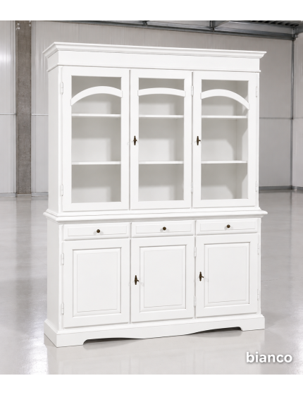 Cristalliera Classica 3 Porte in Legno Vari Colori | 156x42x205 cm