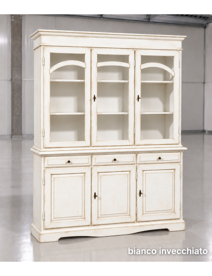 Cristalliera Classica 3 Porte in Legno Vari Colori | 156x42x205 cm