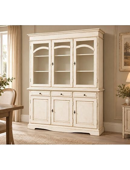 Cristalliera Classica 3 Porte in Legno Vari Colori | 156x42x205 cm