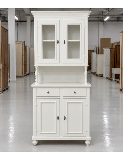 Cristalliera 2 ante napoletana arte povera in legno bianco 82x43x205 (1116+1117)