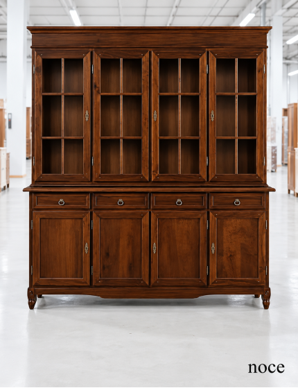 CRISTALLIERA 4 PORTE CLASSICA IN LEGNO VARI COLORI 205X42X213