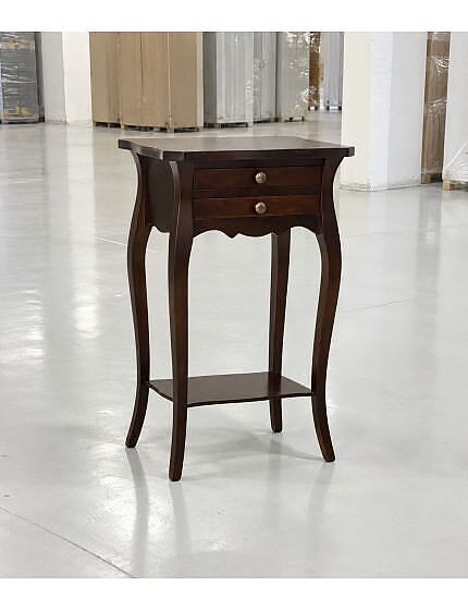 Comodino porta telefono classico Legno noce scuro  45x35x70