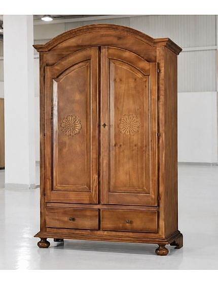 ARMADIO 2 PORTE ARTE POVERA LEGNO NOCE CONSUMATO 125X61X200