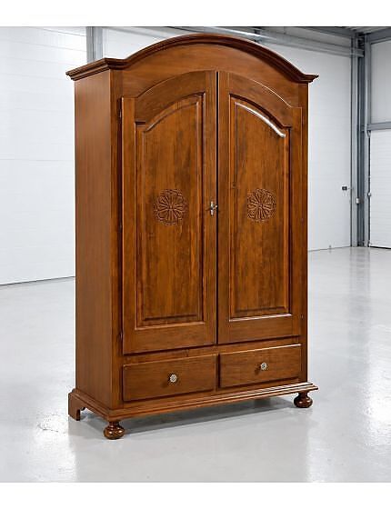 ARMADIO 2 ANTE ARTE POVERA CON INCISIONE LEGNO TINTA NOCE 125X61X200