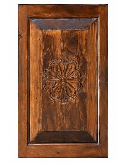 ARMADIO 2 ANTE ARTE POVERA CON INCISIONE LEGNO TINTA NOCE 125X61X200