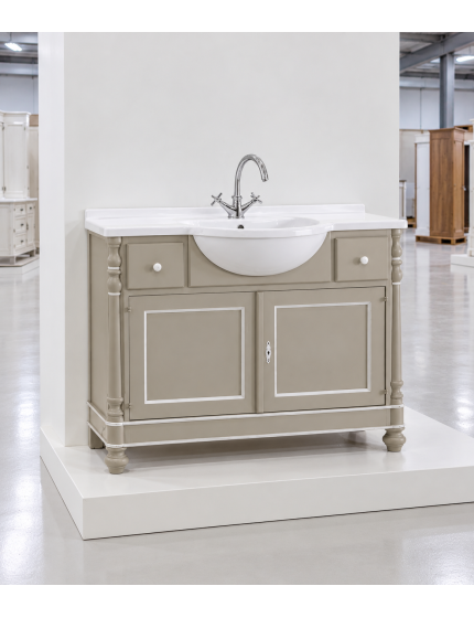 MOBILE IN LEGNO BAGNO 2 PORTE E 2 CASSETTI TORTORA