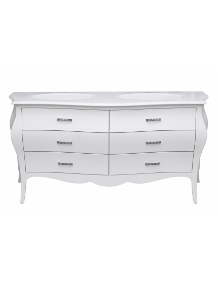 Mobile bagno 6 cassetti legno con doppio lavabo vari colori 162X58X83