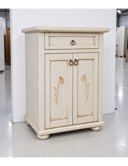 MADIA CREDENZA 2 PORTE 1 CASSETTO AVORIO PATINATO L.64 P.32 H.81