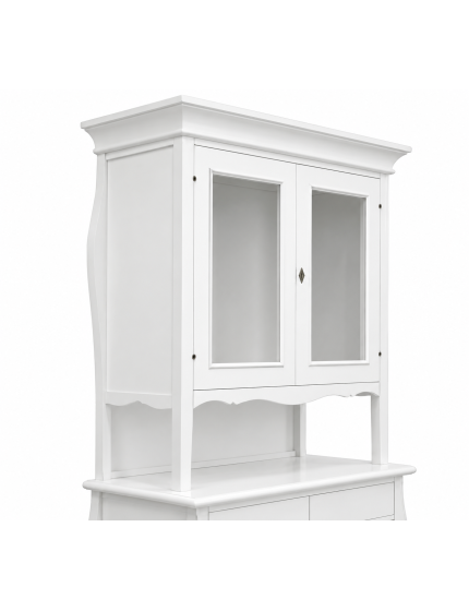 CRISTALLIERA 2 PORTE CLASSICA LEGNO BIANCO SHABBY 105x50x209