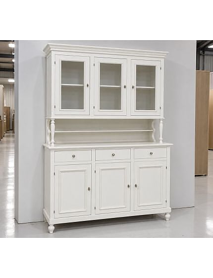 Cristalliera 3 ante arte povera napoletana bianco sporco l.160 p.50/41 h.221