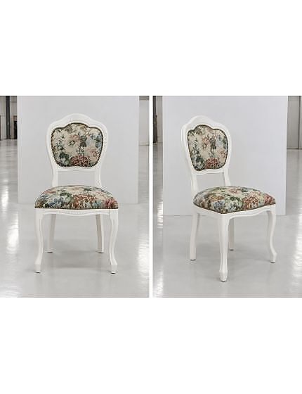 SEDIA '600 LEGNO BIANCO SEDUTA IMBOTTITA CLASSICA