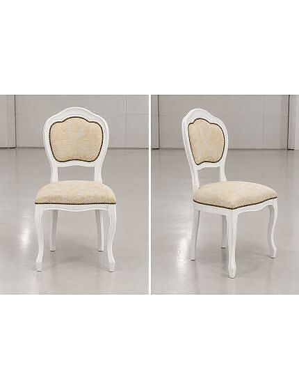 SEDIA '600 LEGNO BIANCO SEDUTA IMBOTTITA CLASSICA