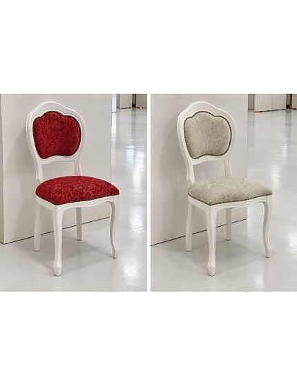 SEDIA '600 LEGNO BIANCO SEDUTA IMBOTTITA CLASSICA