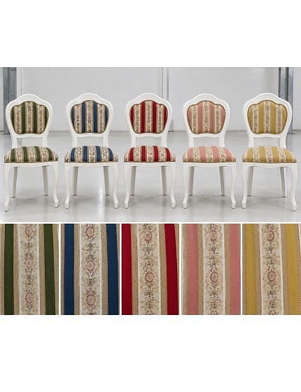SEDIA '600 LEGNO BIANCO SEDUTA IMBOTTITA CLASSICA