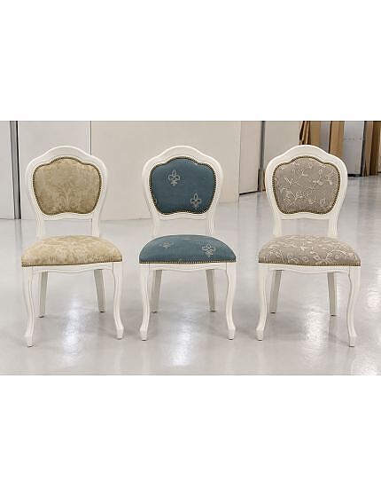 SEDIA '600 LEGNO BIANCO SEDUTA IMBOTTITA CLASSICA