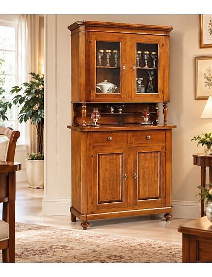 Cristalliera 2 ante napoletana legno massello finitura elite 104 x 43 h.205