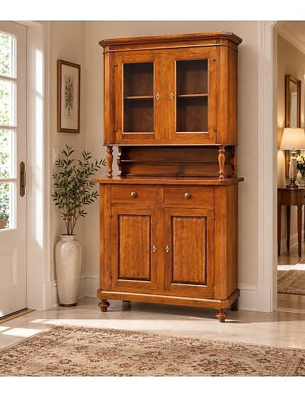 Cristalliera 2 ante napoletana legno massello finitura elite 104 x 43 h.205