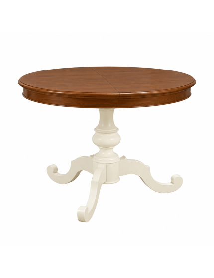 Tavolo Allungabile Rotondo Shabby 100x100 Bicolore in Legno