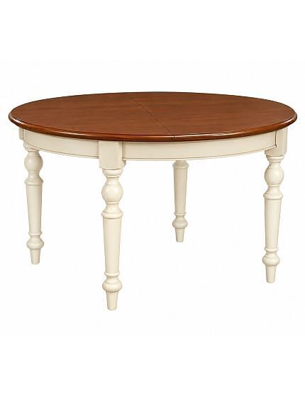 Tavolo Rotondo Allungabile Shabby Bicolore 100/100x80