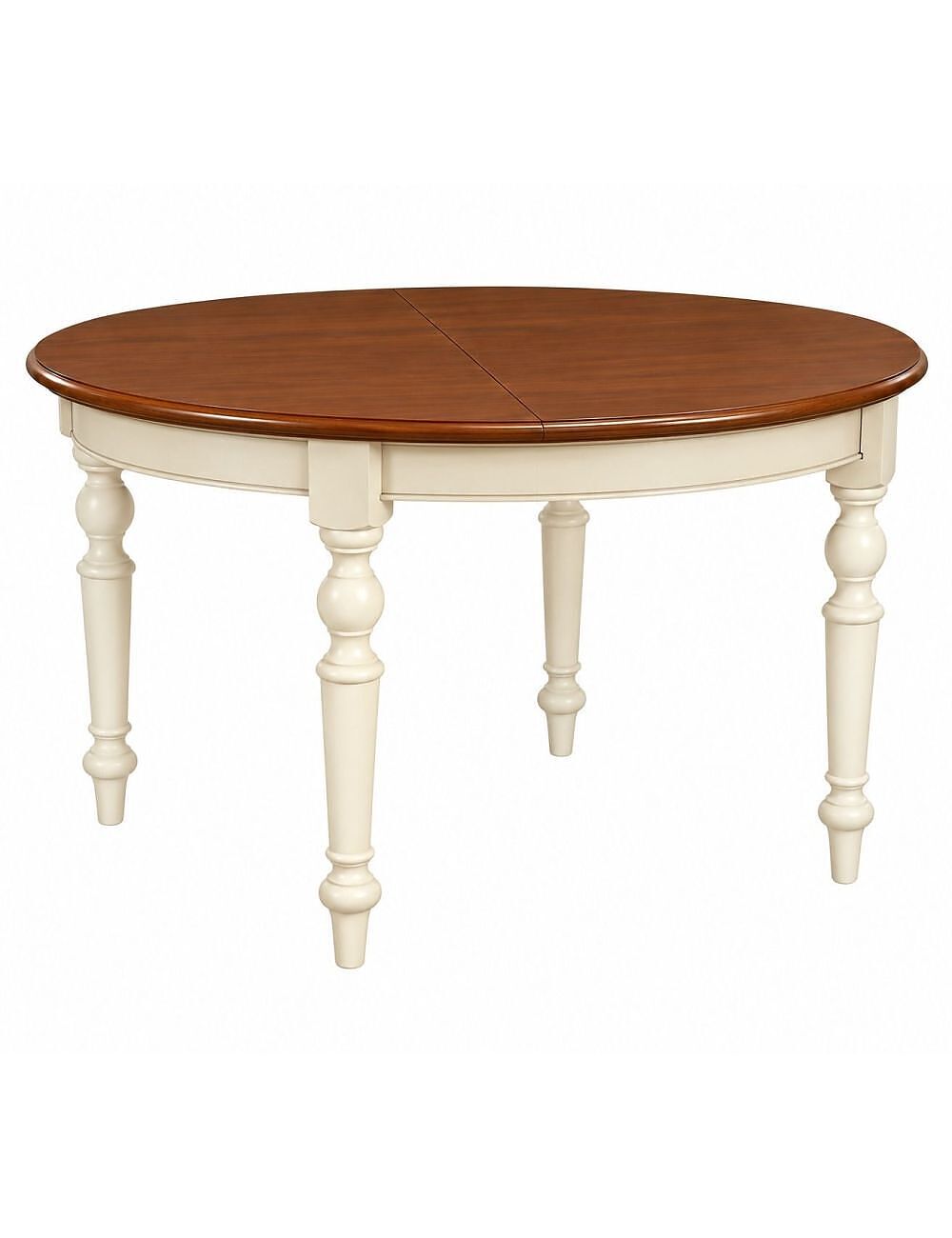 Tavolo Rotondo Allungabile Shabby Bicolore 100/100x80