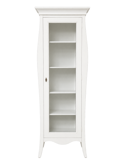 Vetrina sagomata 1 porta legno bianco 71x48x204 (3095)