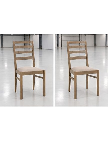 Set 2 Sedie in legno massello imbottita rovere seppia 42,5x37,5x90 (641)